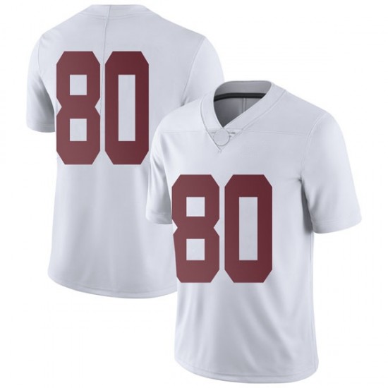 Alabama Crimson Tide Men's Michael Parker #80 No Name White NCAA Nike Authentic Stitched College Football Jersey AN16J53OV